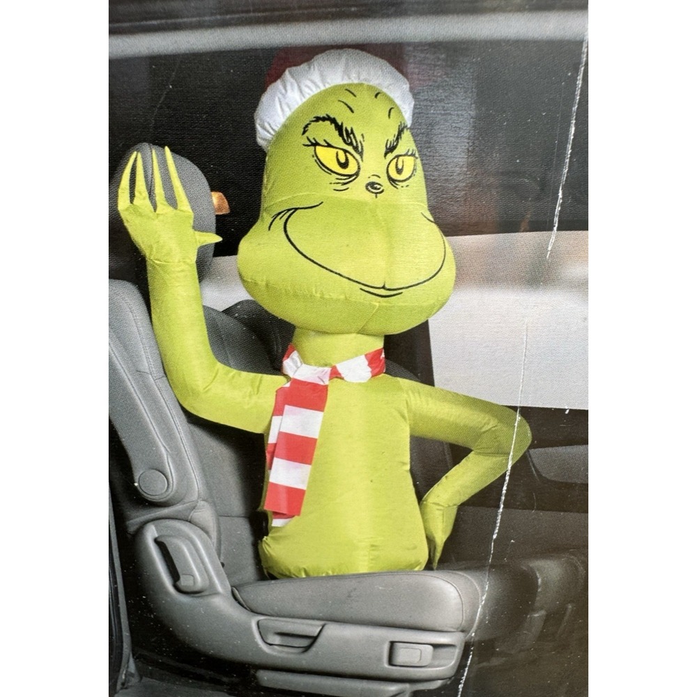 Grinch Car Buddy Inflatable Gemmy Dr Seuss Christmas Car Decor LED Boxed New